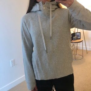 Lululemon light grey fleece zip up, size 8